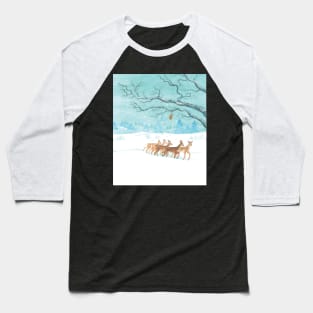 Roe Deer in white Winter Baseball T-Shirt